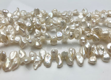 6-7x9-11 mm Natural White Keshi Freshwater Pearl Beads Top Drilled Genuine Natural White Dancing Keshi Pearls #P1451