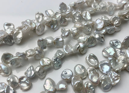6x8 mm Natural Silver White Keshi Freshwater Pearl Beads Top Drilled Genuine Natural White Dancing Keshi Pearls #P1450