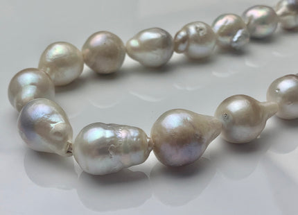 14-16x16-22 mm Natural White Jumbo Size Freshwater Baroque Pearl Beads Genuine Natural White Large Baroque Pearl 21-22 Pieces #P1452