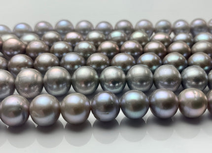 9 mm AAA Gray Color Round Freshwater Pearl Beads Genuine Silver Or Dark Gray Pearl Round Pearl Beads 45 Pieces #P1454