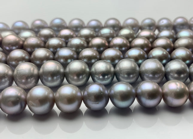 9 mm AAA Gray Color Round Freshwater Pearl Beads Genuine Silver Or Dark Gray Pearl Round Pearl Beads 45 Pieces #P1454