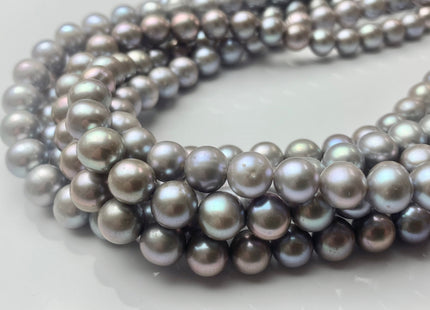 9 mm AAA Gray Color Round Freshwater Pearl Beads Genuine Silver Or Dark Gray Pearl Round Pearl Beads 45 Pieces #P1454