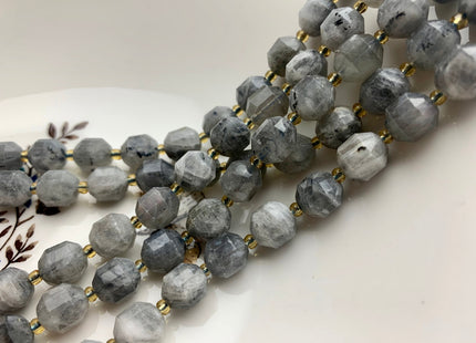 9x10mm Half Strand Faceted Energy Prism Cut Labradorite Gemstone Genuine Double Terminated Points Gray Labradorite Beads 17 Pieces #3594