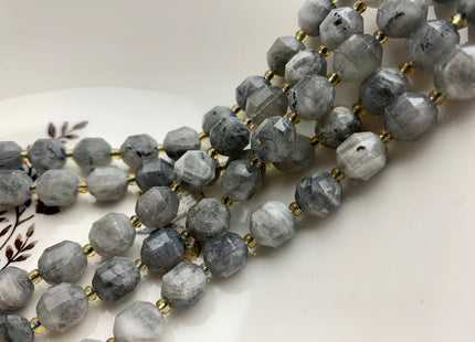 9x10mm Half Strand Faceted Energy Prism Cut Labradorite Gemstone Genuine Double Terminated Points Gray Labradorite Beads 17 Pieces #3594