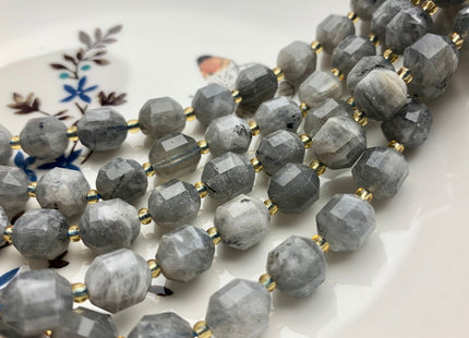 9x10mm Half Strand Faceted Energy Prism Cut Labradorite Gemstone Genuine Double Terminated Points Gray Labradorite Beads 17 Pieces #3594