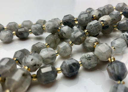 9x10mm Half Strand Faceted Energy Prism Cut Labradorite Gemstone Genuine Double Terminated Points Gray Labradorite Beads 17 Pieces #3594