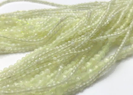 2mm 3mm 4mm Faceted Round Lemon Jade Gemstone Beads Gemmy Yellow Green Color Jade Small Tiny Beads 15.5 Inches Strand #3643