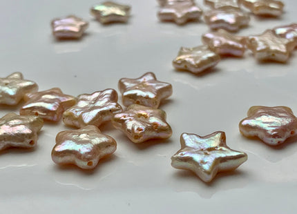 One Piece 11-12mm Very Rare Natural Pink Star Shape Freshwater Coin Pearl Beads Genuine High Luster Star Coin Pearls #P1460