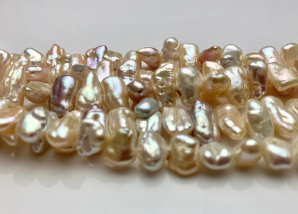 6-8x8-13mm AAA Natural Mixed White Pink Biwa Stick Freshwater Pearl Genuine Center Drilled High Luster Top Quality Rare Biwa Pearl #P1464