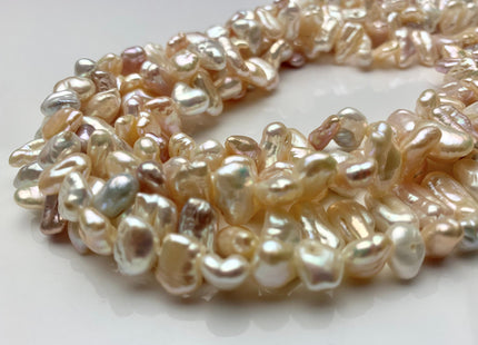 6-8x8-13mm AAA Natural Mixed White Pink Biwa Stick Freshwater Pearl Genuine Center Drilled High Luster Top Quality Rare Biwa Pearl #P1464