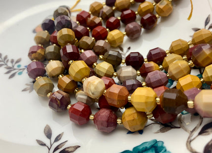 9x10mm Half Strand Faceted Energy Prism Cut Mookaite Gemstone Genuine Double Terminated Points Yellow Red Brown Jasper Beads 16 Pieces #3626