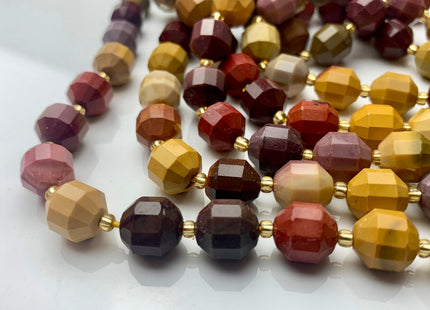 9x10mm Half Strand Faceted Energy Prism Cut Mookaite Gemstone Genuine Double Terminated Points Yellow Red Brown Jasper Beads 16 Pieces #3626