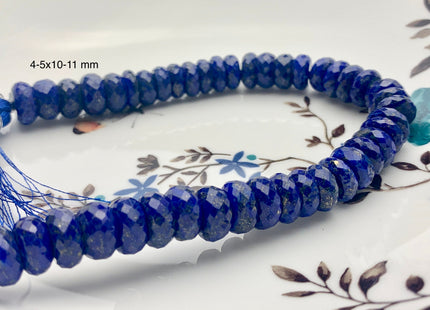 6mm 7mm 8mm 9mm 10mm AAA 100% All Natural Faceted Rondelle Lapis Lazuli Gemstone Beads Natural Blue Top Quality Lapis Beads 8 Inches #3726