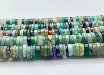 7mm 8mm 9mm AAA 100% All Natural Mixed Amethyst Lapis Chalcedony Emerald Green Garnet Turquoise Jade Malachite Heishi Beads 8 Inches #3751