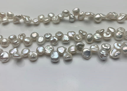 7-8mm AAAAA Natural White Keshi Freshwater Pearl Super High Luster Genuine Top Drilled Dancing Keshi Pearl Beads 83 Pieces #P1577