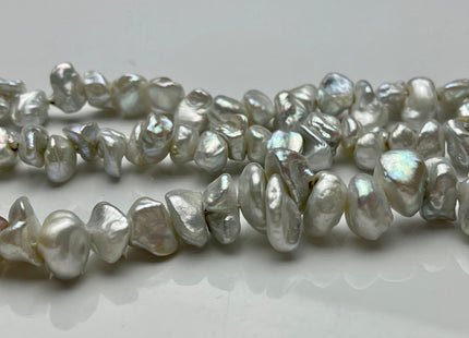 10-12 mm Natural White Freshwater Keshi Nugget Pearl Beads Genuine Natural White Freshwater Top Or Center Drilled Keshi Pearl B Grade #P1585