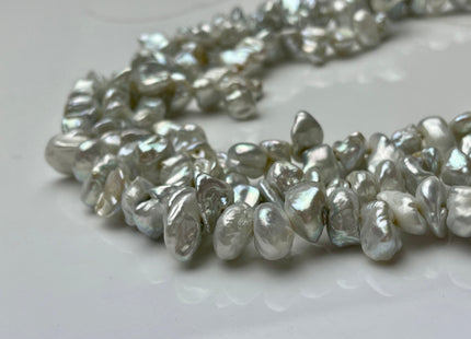 10-12 mm Natural White Freshwater Keshi Nugget Pearl Beads Genuine Natural White Freshwater Top Or Center Drilled Keshi Pearl B Grade #P1585