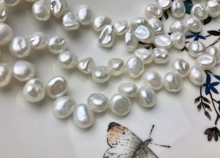 7-9x9-12mm AAA Natural White Top Drilled Keshi Nugget Freshwater Pearl Genuine Dancing White High Luster Keshi Pearl Beads #P1468