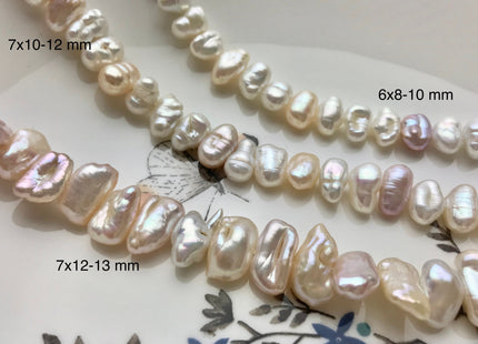 6-8x8-13mm AAA Natural Mixed White Pink Biwa Stick Freshwater Pearl Genuine Center Drilled High Luster Top Quality Rare Biwa Pearl #P1464