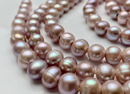 10 mm AAA Half Strand Large Hole Natural Mauve Pink Round Freshwater Pearl Beads 3.0 mm Hole Genuine Freshwater Pearls 22 Beads #P1475