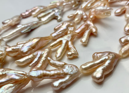 AAA Rare Chicken Feet Shape Genuine Freshwater Pearl Beads Natural Mauve Pink Color, High Luster Limited Biwa Pearl Beads 10 Pieces #P1473