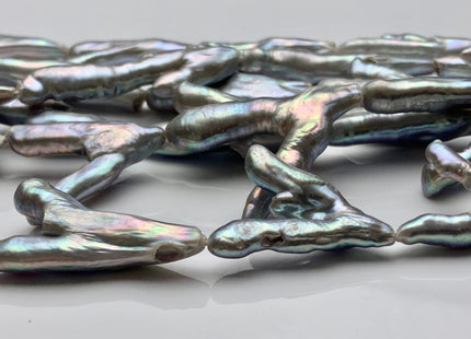 15-20x36-40 mm Rare Chicken Feet Shape Genuine Freshwater Pearl Beads High Luster Gray Color Limited Edition Pearls 11-12 Pieces #P1477