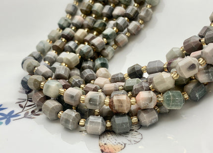 7x8mm Faceted Energy Prism Cut Coffee Jasper Gemstone Genuine Double Terminated Points Gray Brown Color Jasper Beads 40 Pieces #3654