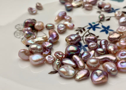5 Piece AA 5-10 mm High Luster Undrilled Natural Mauve Pink Freshwater Keshi Pearl Beads Genuine Natural Very Rare Keshi Pearls #P1487-A