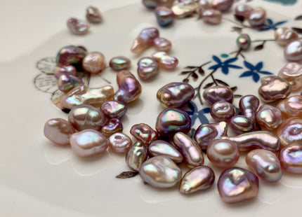 5 Piece AA 5-10 mm High Luster Undrilled Natural Mauve Pink Freshwater Keshi Pearl Beads Genuine Natural Very Rare Keshi Pearls #P1487-A