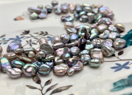5 Piece AA 5-10 mm Undrilled Gray Color With Pink Luster Freshwater Keshi Pearl Beads Genuine Very Rare Natural Keshi Pearls #P1487-B
