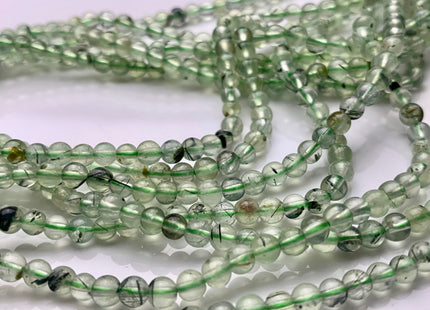 4mm Smooth Round Translucent Green Color Prehnite Beads Genuine Light Green Prehnite Gemstone Beads 15.5 Inches Strand #3679