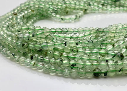 4mm Smooth Round Translucent Green Color Prehnite Beads Genuine Light Green Prehnite Gemstone Beads 15.5 Inches Strand #3679