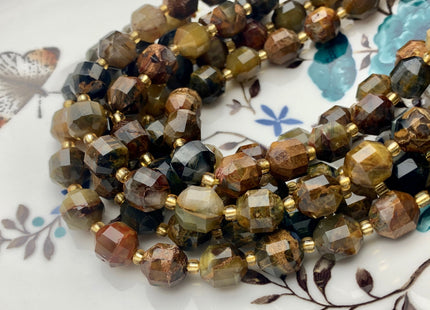 7x8mm 11x12mm AAA Half Strand Faceted Energy Prism Cut Pietersite Gemstone Genuine Double Terminated Points Multi Brown Pietersite #3667
