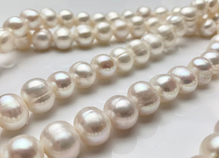 11-12 mm Large Hole Natural White Potato Freshwater Pearl Beads Hole Size 2.2 mm Genuine Large Hole Beads Large Hole White Pearls #P1486