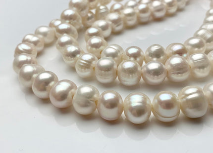 11-12 mm Large Hole Natural White Potato Freshwater Pearl Beads Hole Size 2.2 mm Genuine Large Hole Beads Large Hole White Pearls #P1486