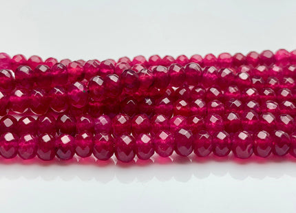 BEST DEAL 4x6 mm Faceted Rondelle Translucent Cranberry Color Agate Gemstone Beads Genuine Agate Gemstone Loose Beads 14 Inches Strand #2766