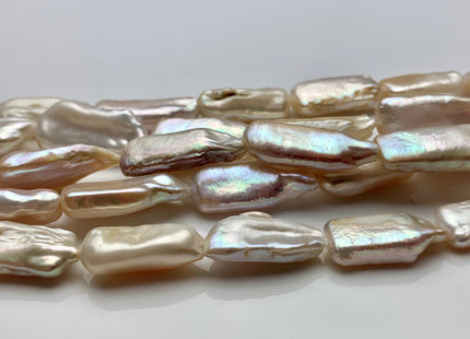 8-10x17-20 mm Natural White Color Rectangle Coin Freshwater Pearl Beads Genuine Rectangle Coin Freshwater Pearls #P1506