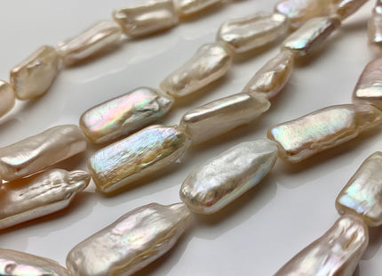 8-10x17-20 mm Natural White Color Rectangle Coin Freshwater Pearl Beads Genuine Rectangle Coin Freshwater Pearls #P1506