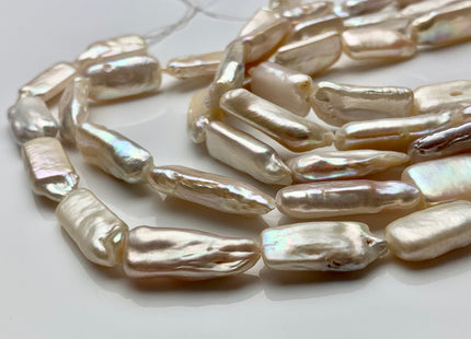 8-10x17-20 mm Natural White Color Rectangle Coin Freshwater Pearl Beads Genuine Rectangle Coin Freshwater Pearls #P1506