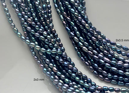 2x3-4 mm AAA Rainbow Peacock Color Rice Tiny Seed Freshwater Pearls High Luster Seed Freshwater Pearls Genuine Top Quality Pearls #P1589