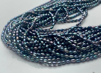 2x3-4 mm AAA Rainbow Peacock Color Rice Tiny Seed Freshwater Pearls High Luster Seed Freshwater Pearls Genuine Top Quality Pearls #P1589