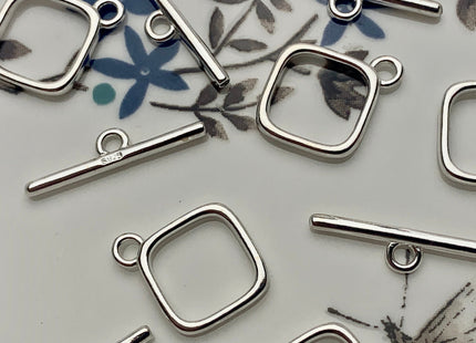 11x15 mm 925 Sterling Silver Toggle Clasp Genuine 925 Sterling Silver Toggle Findings With Square Shape Design DIY Jewelry #10171
