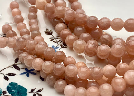 8mm 10mm AAA Half Strand Large Hole Smooth Round Sunstone Gemstone Beads Hole Size 2.0 mm Natural Peach Sunstone Beads 8 Inches Strand #3766
