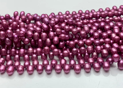 5x6-7mm Top Drilled Purple Color Rice/Oval Freshwater Pearl Beads Genuine Dancing Cultured Freshwater Pearls #233