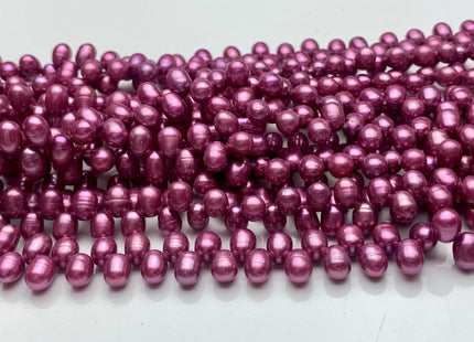 5x6-7mm Top Drilled Purple Color Rice/Oval Freshwater Pearl Beads Genuine Dancing Cultured Freshwater Pearls #233