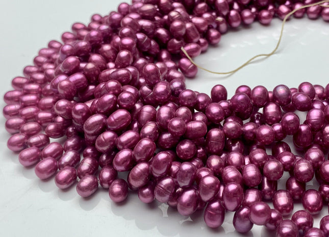 5x6-7mm Top Drilled Purple Color Rice/Oval Freshwater Pearl Beads Genuine Dancing Cultured Freshwater Pearls #233