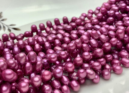 5x6-7mm Top Drilled Purple Color Rice/Oval Freshwater Pearl Beads Genuine Dancing Cultured Freshwater Pearls #233