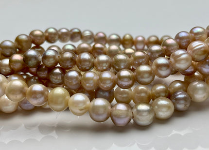 7-8mm 8-9mm Large Hole Potato Natural Seaweed Freshwater Pearl Beads Hole Size 2.2 mm Genuine Natural Freshwater Pearls #198