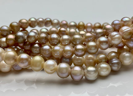 7-8mm 8-9mm Large Hole Potato Natural Seaweed Freshwater Pearl Beads Hole Size 2.2 mm Genuine Natural Freshwater Pearls #198