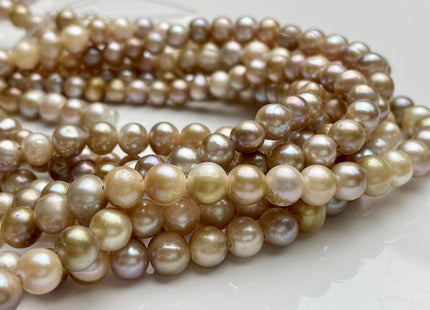 7-8mm 8-9mm Large Hole Potato Natural Seaweed Freshwater Pearl Beads Hole Size 2.2 mm Genuine Natural Freshwater Pearls #198